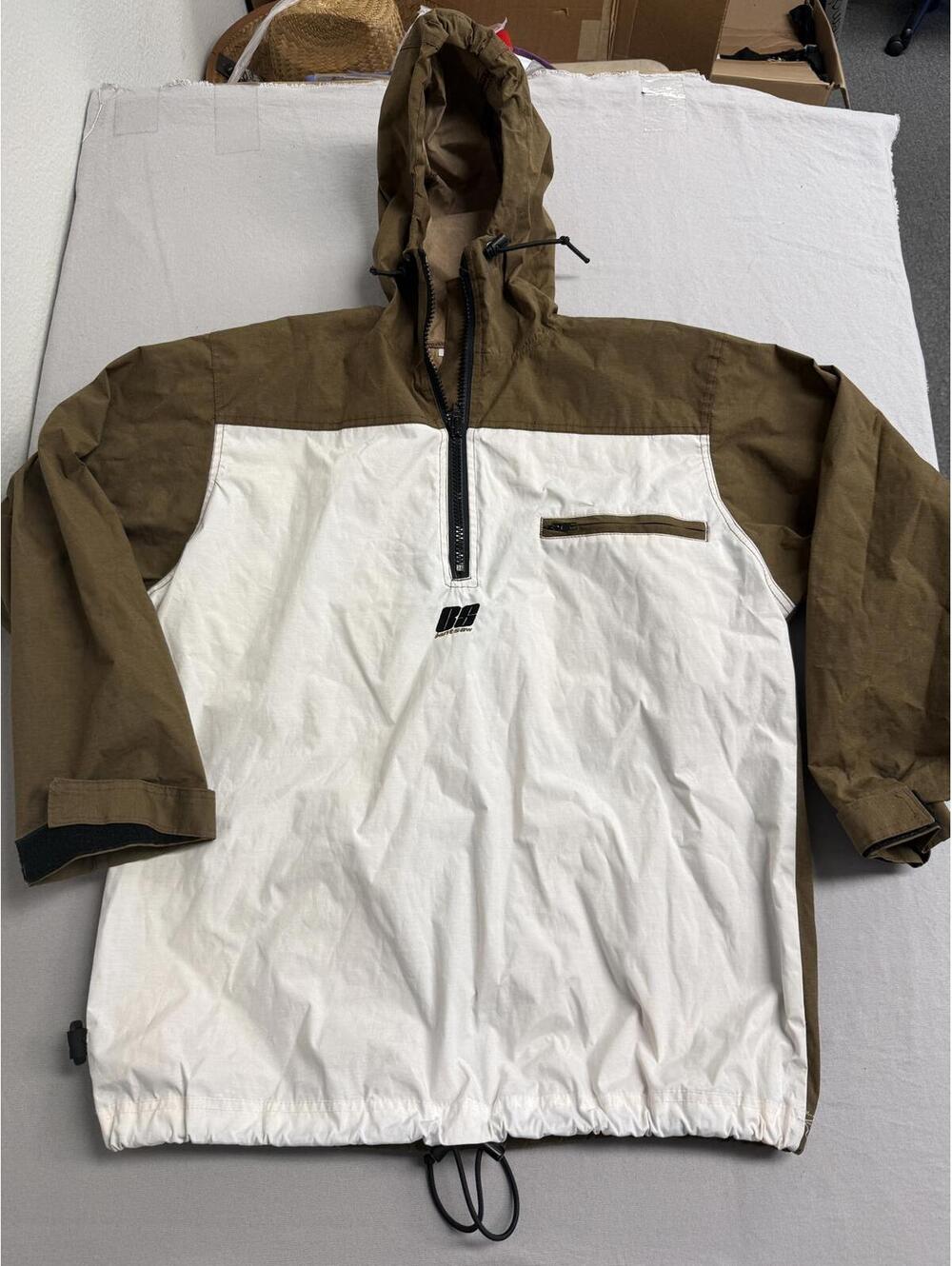 Vintage 90s Windbreaker Pullover Split 500 Bent Saw Jacket S